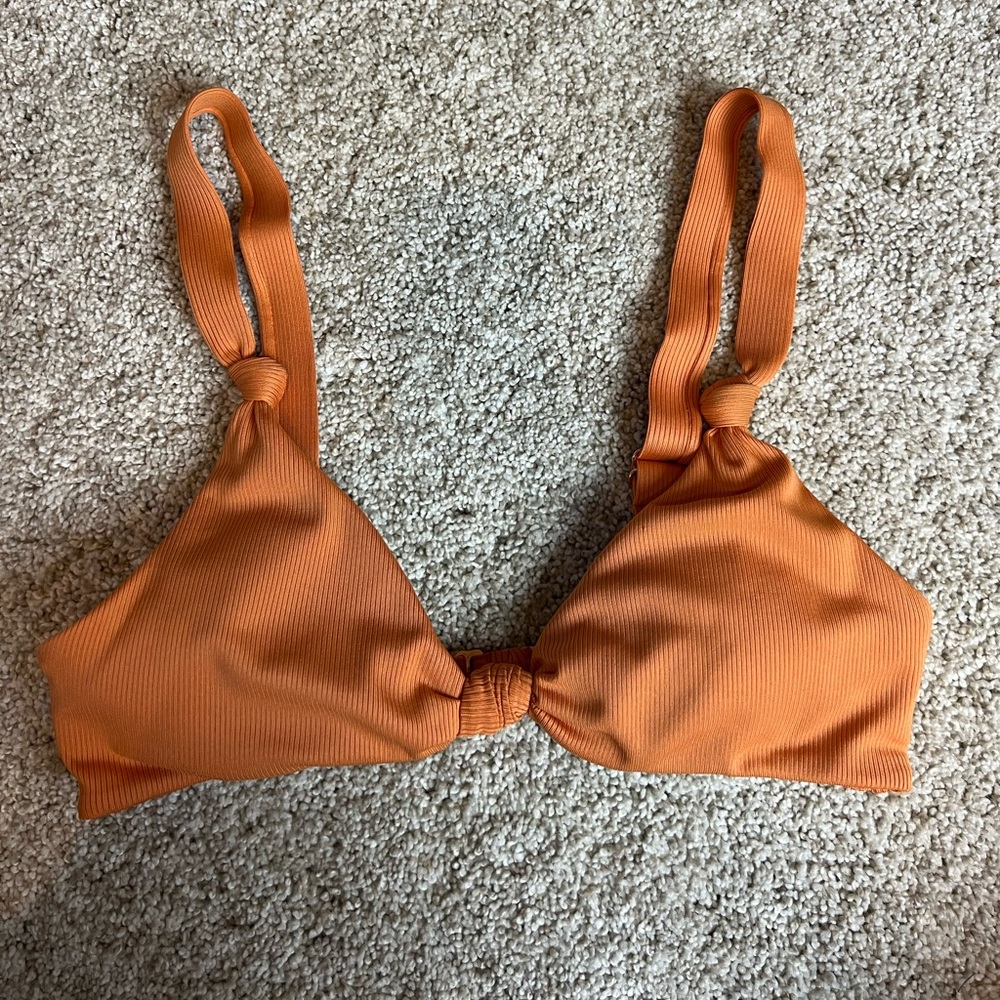 Burnt orange knot bikini top